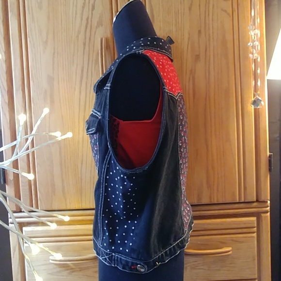 Cute Black Jean Vest! - Picture 3 of 5